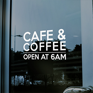 Cafe & Coffee Vinyl Lettering