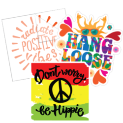 Group of Hippie Stickers.