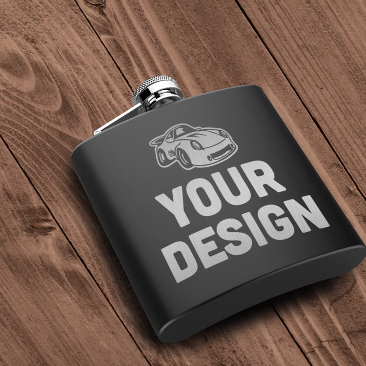 Bulk Corporate Branded 6oz Flask, Logo Engraved