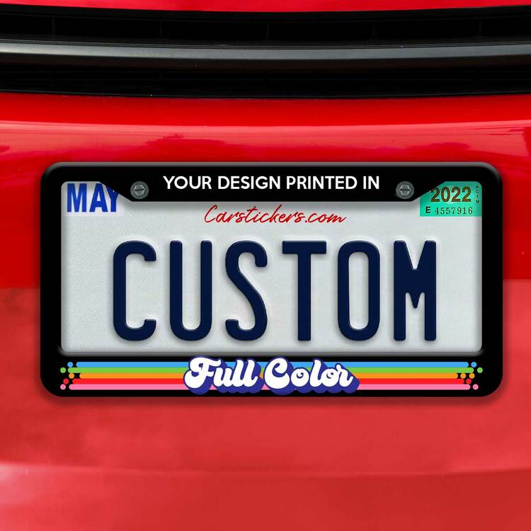 Custom Full Color License Plate Frames No Minimum Free Shipping