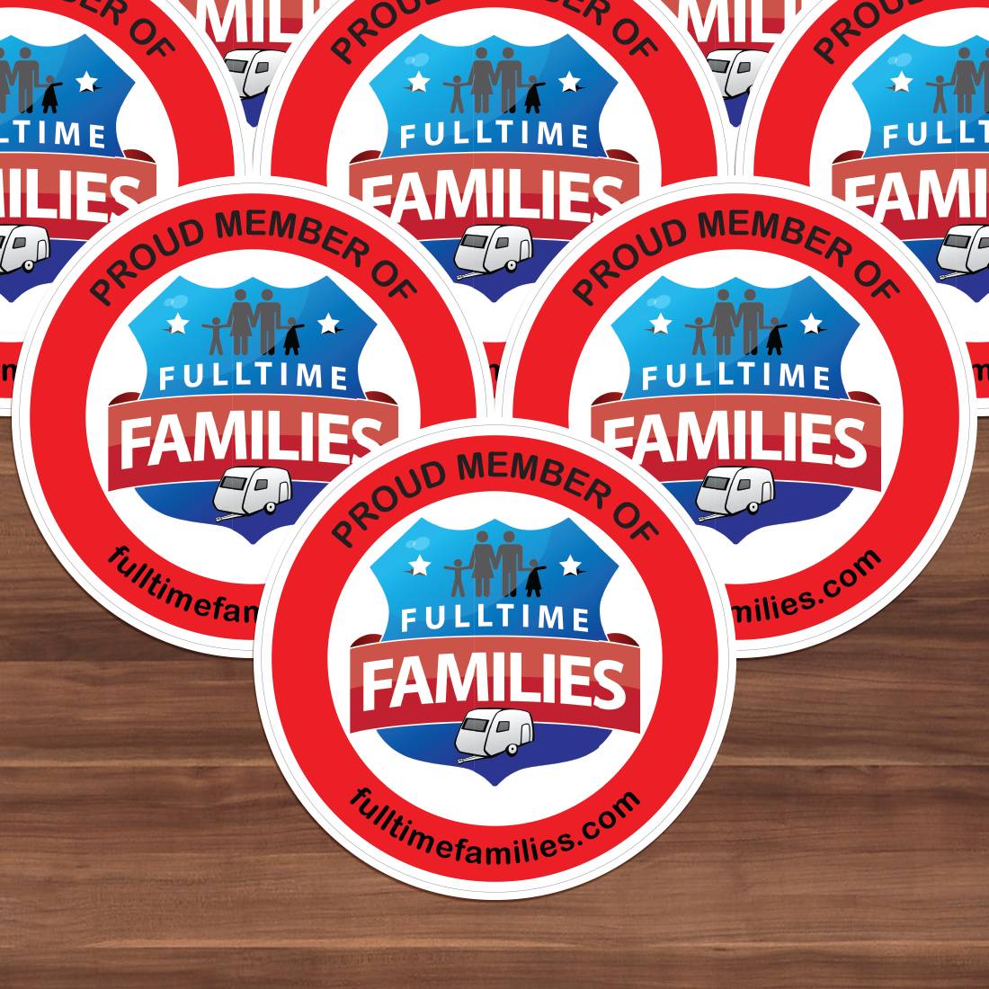 Fulltime Families Circle Cling Stickers