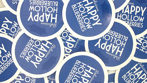 Delicious Happy Hollow Blueberries Custom Circle Stickers