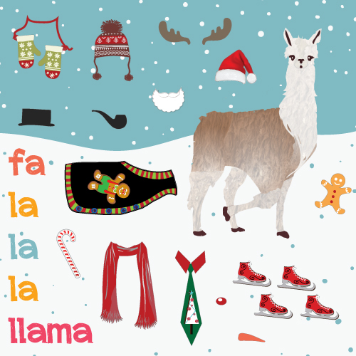 Fa La La La Llama Custom Sticker Sheets