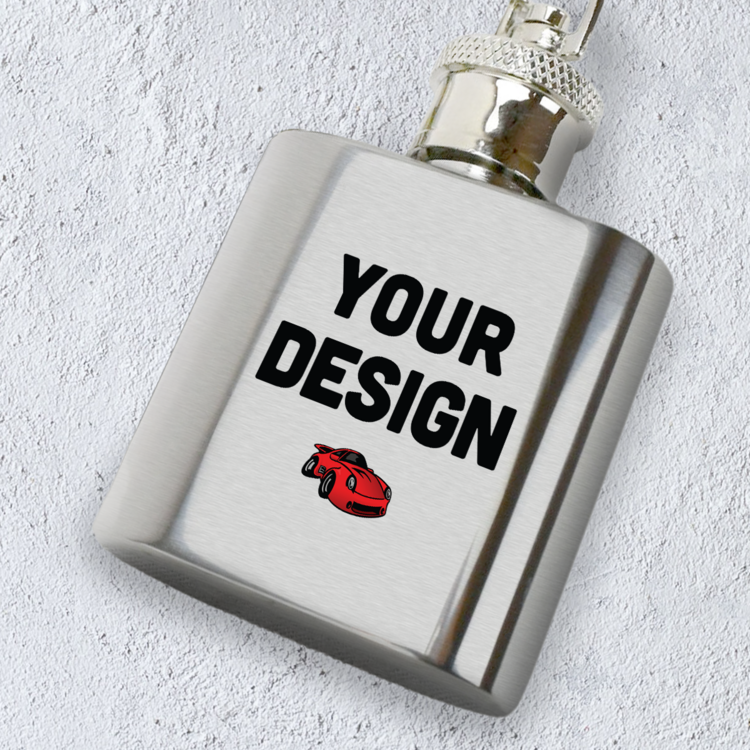 Custom Silver Mini Keychain Flask 