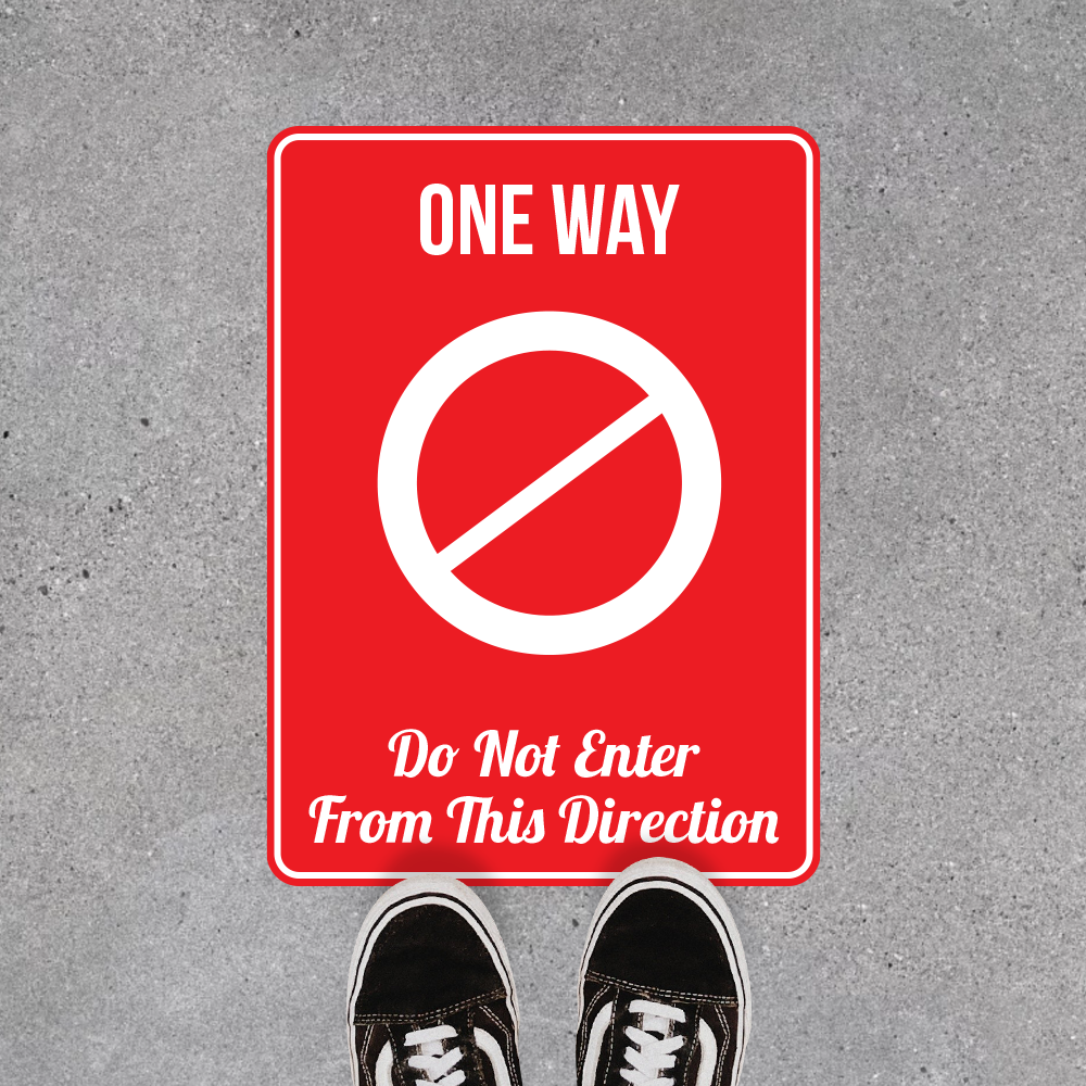 One Way Do Not Enter Floor Sticker 