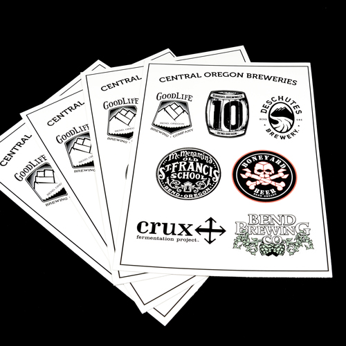 Central Oregon Breweries Custom Sticker Sheet