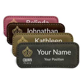 Set of Custom Leatherette Name Tags