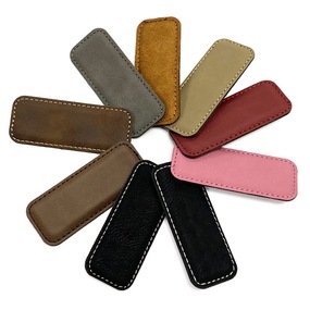 Set of Blank Leatherette Name Tags