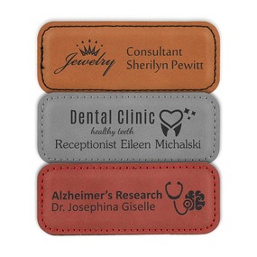 Set of Leatherette Name Tags for Businesses