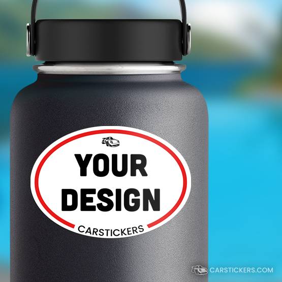 Water Bottle Oval Sticker