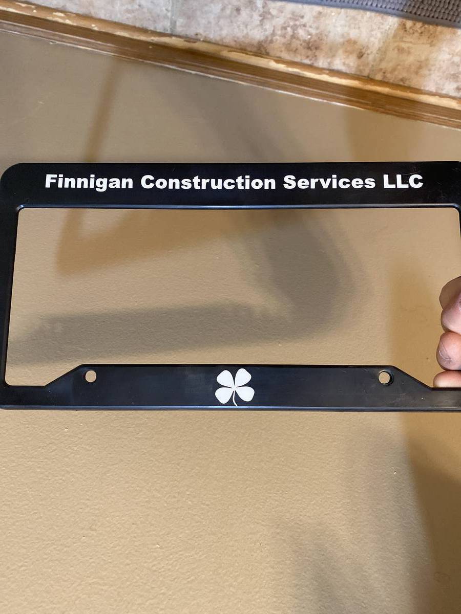 Jacob's photograph of their Customizable Inverted Thick Top-Thick Bottom Black License Plate Frame