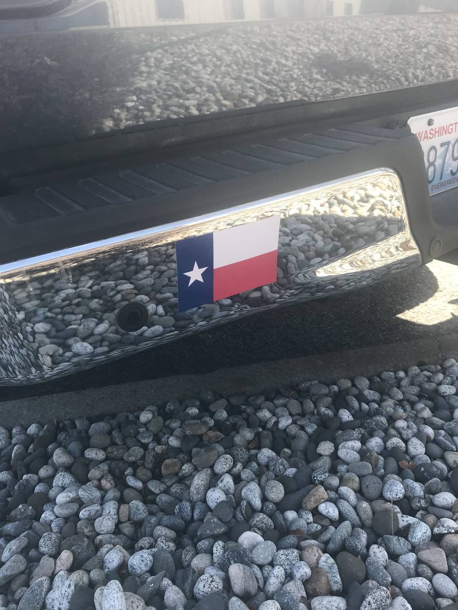 Carl's photograph of their Texas Tx State Flag Sticker