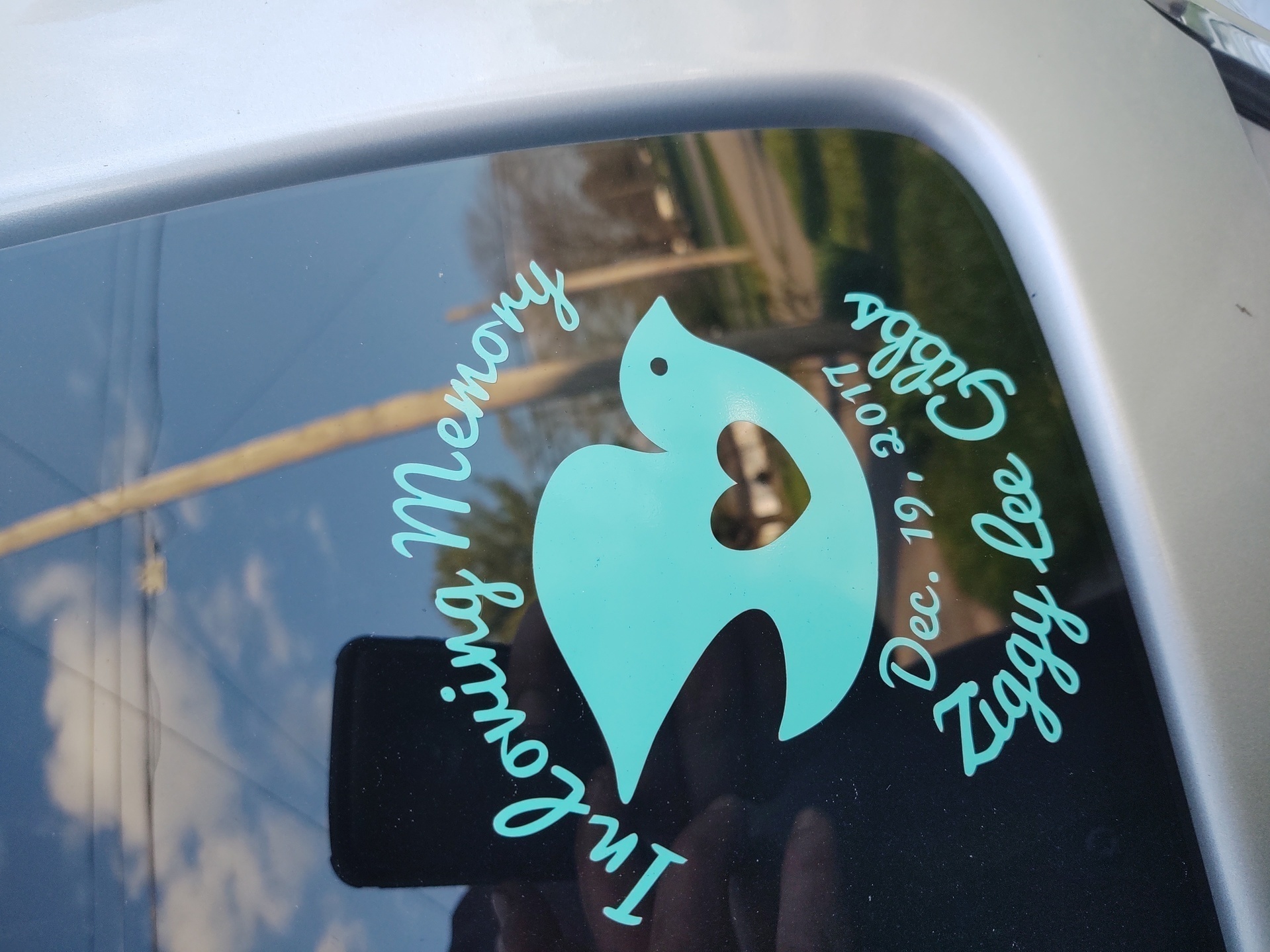 Jerry's photograph of their In Loving Memory Butterfly Sticker