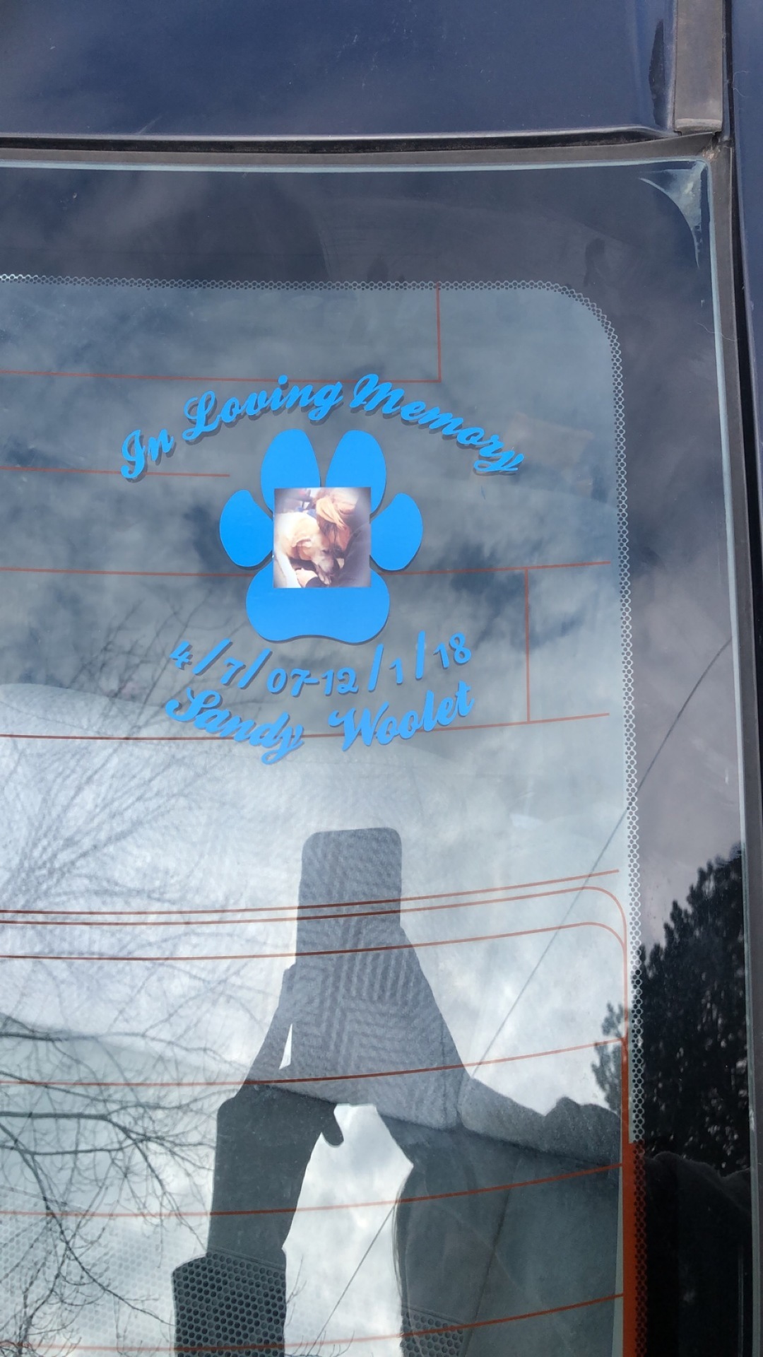 Jocelyn's photograph of their Multi-Color In Loving Memory with Any Clipart Sticker