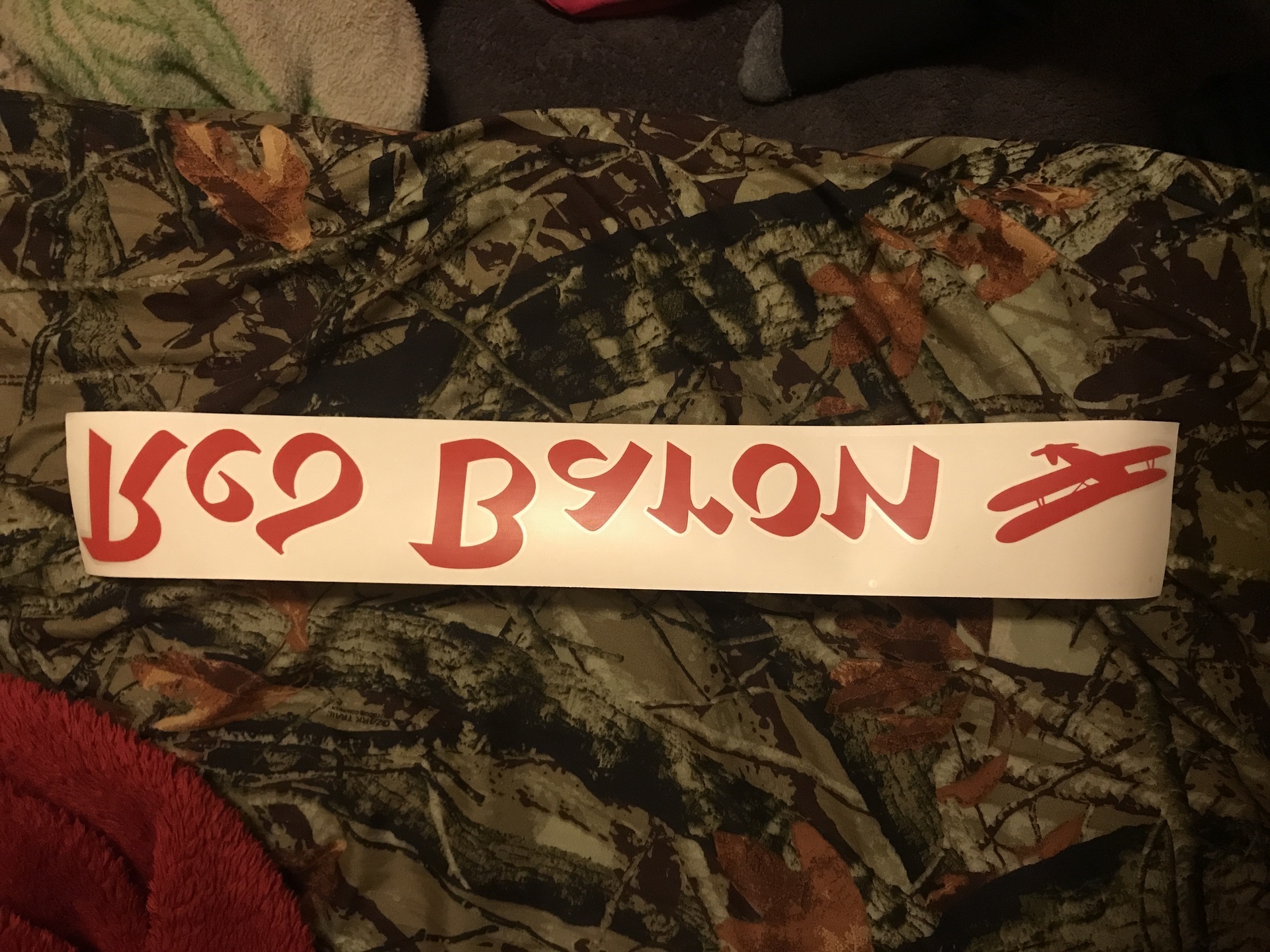 Ryan's photograph of their Custom One-Color Transfer Sticker Template
