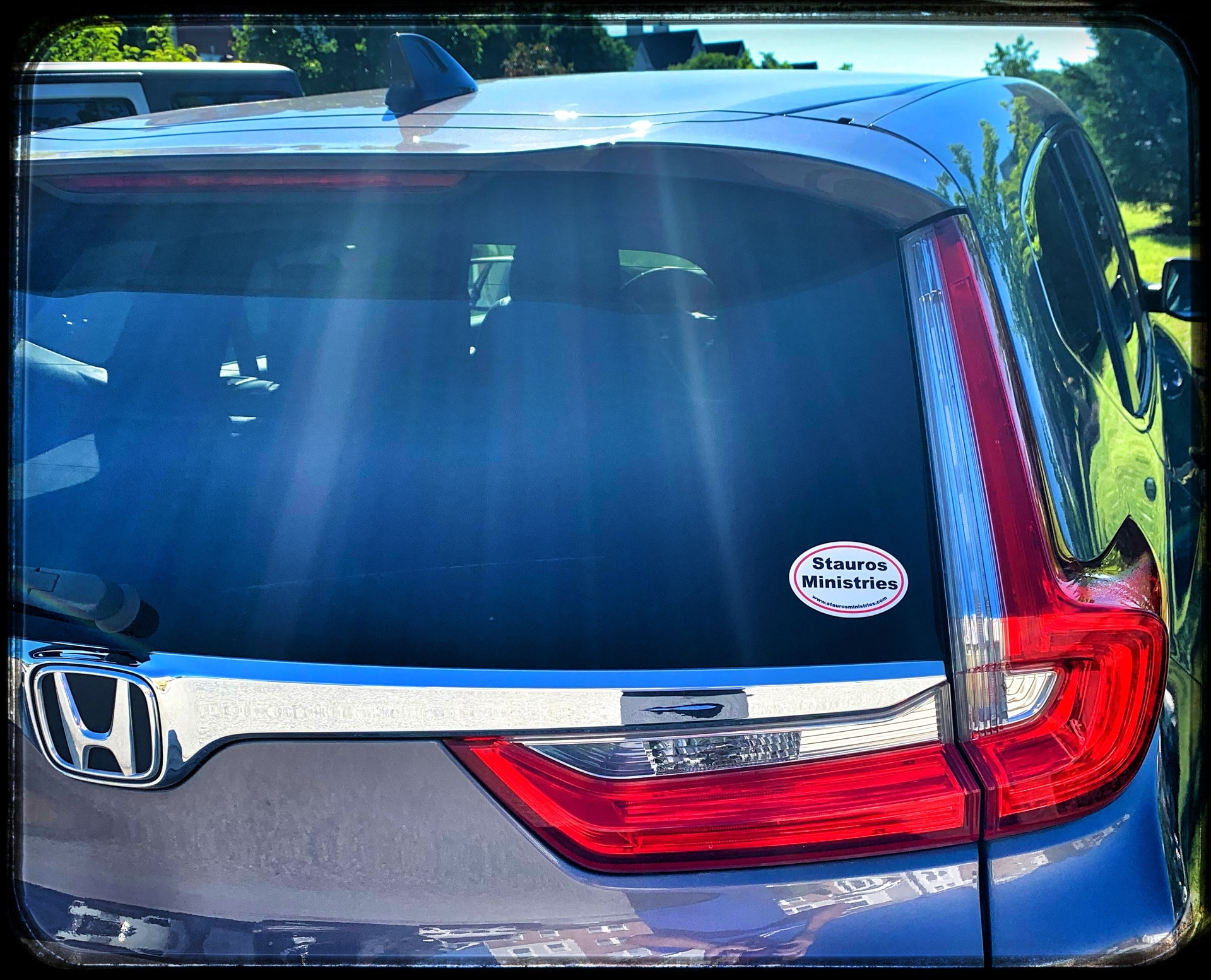 John's photograph of their Custom Oval Stickers with Text