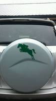 Sharon's photograph of their Little Girl Riding Horse Jumping Sticker