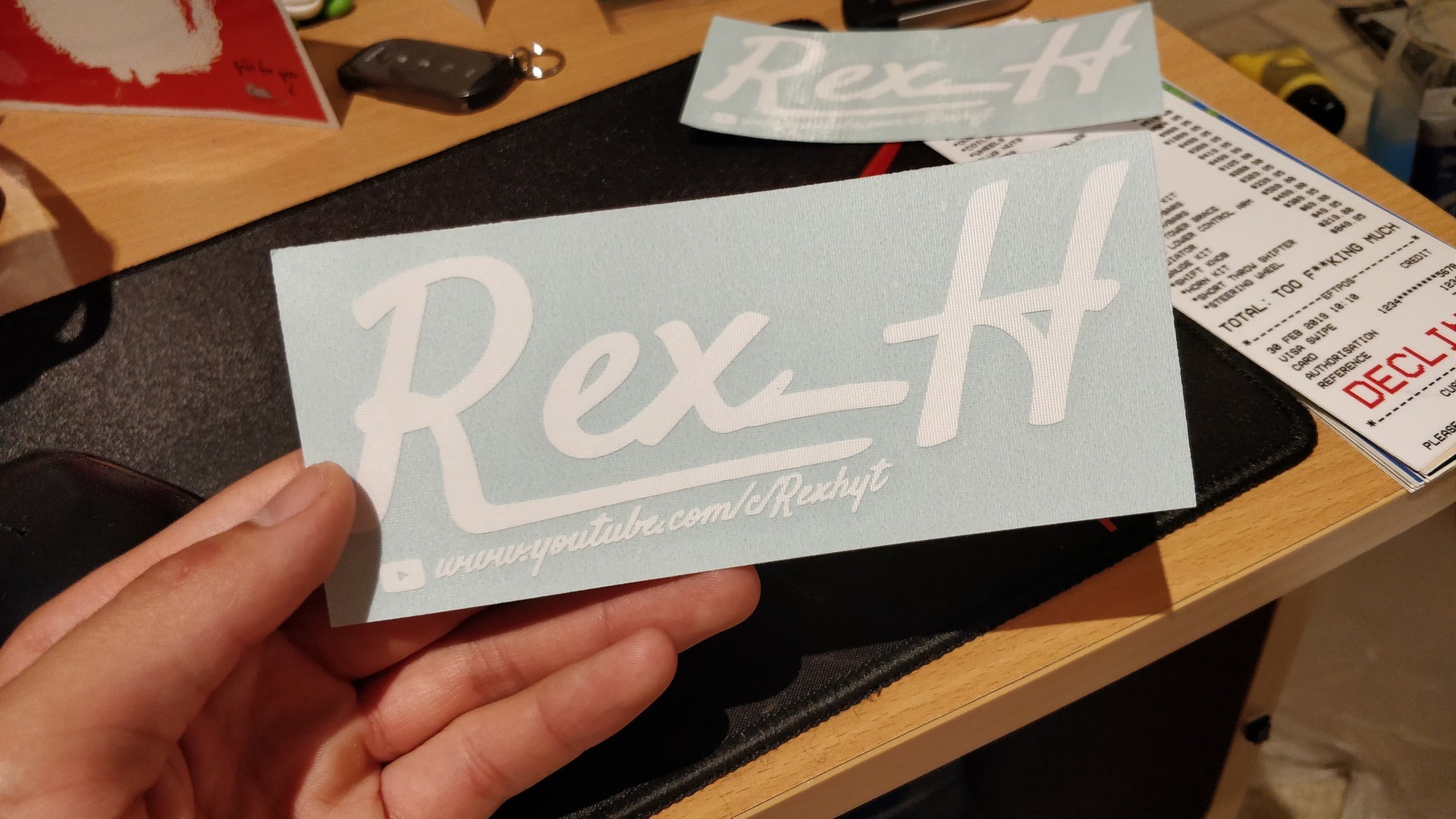 Rexton's photograph of their Custom One-Color Transfer Sticker Template