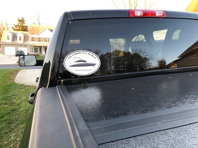 Tim's photograph of their Custom Oval Stickers with Text