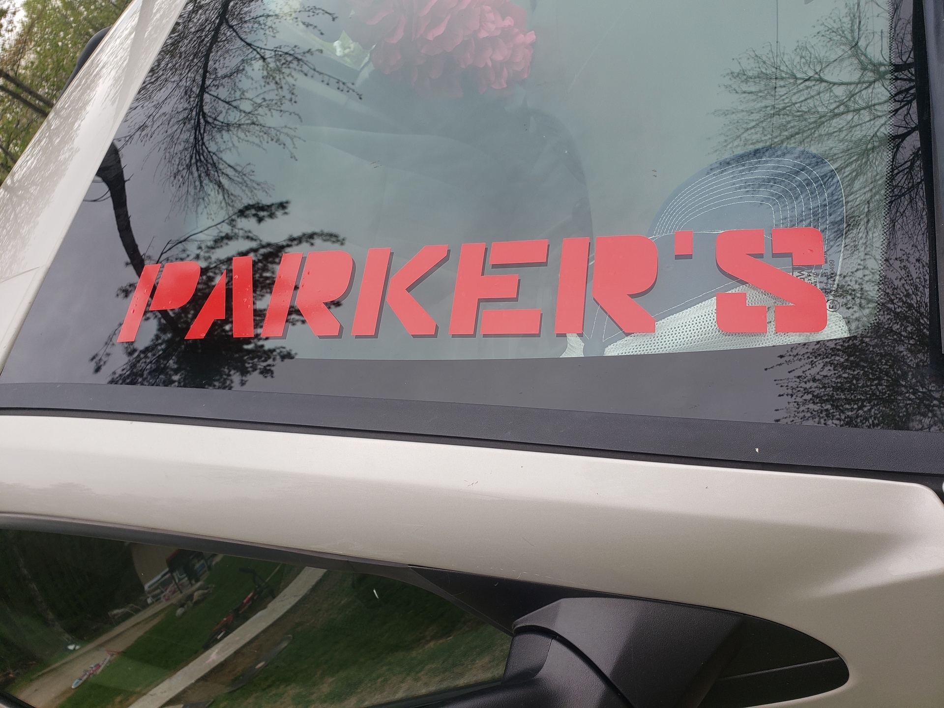 Brittany's photograph of their Windshield Stickers