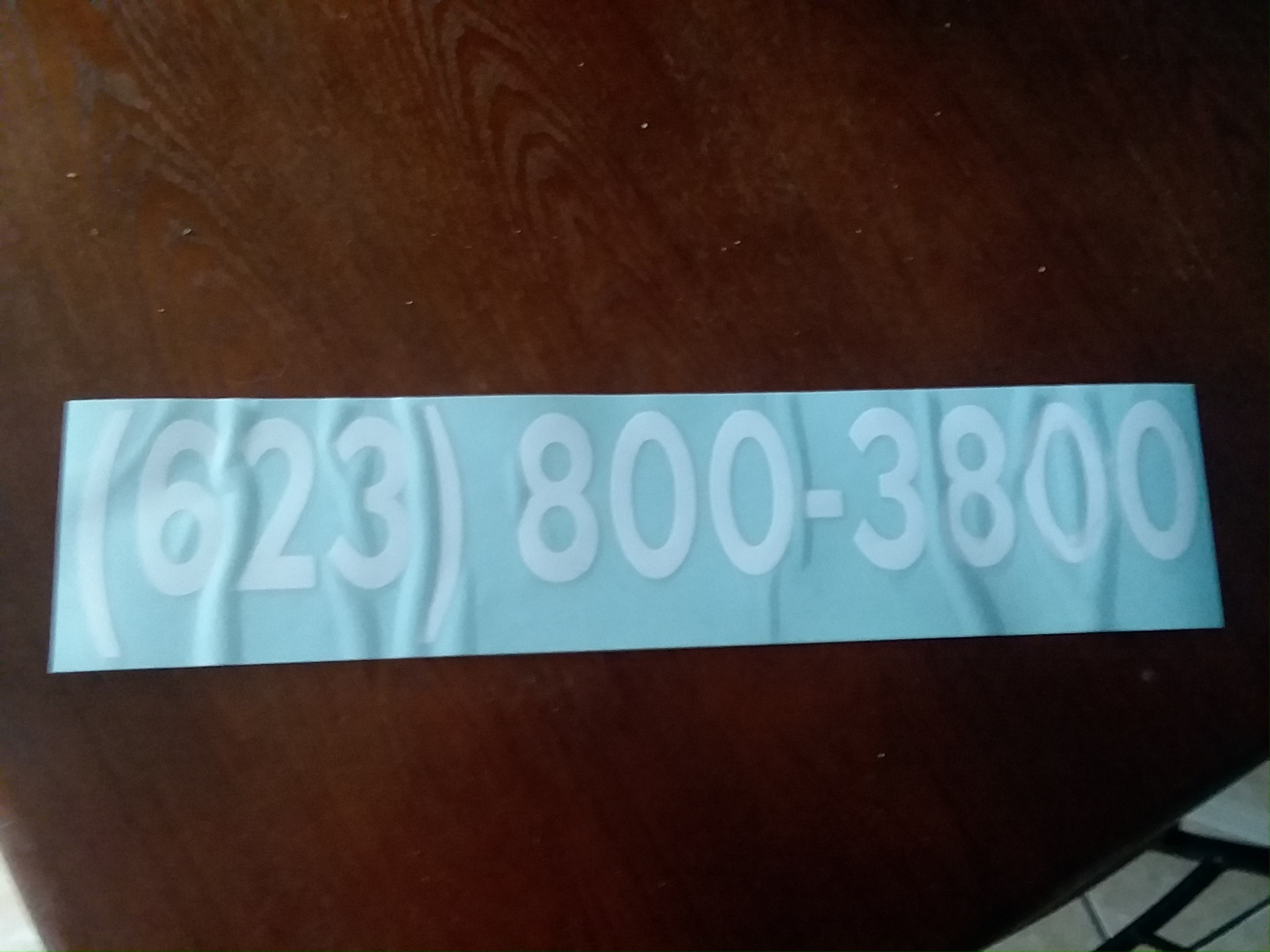 Jessica's photograph of their Vinyl Lettering