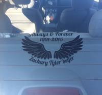 Angie's photograph of their In Loving Memory Praying Hands Sticker