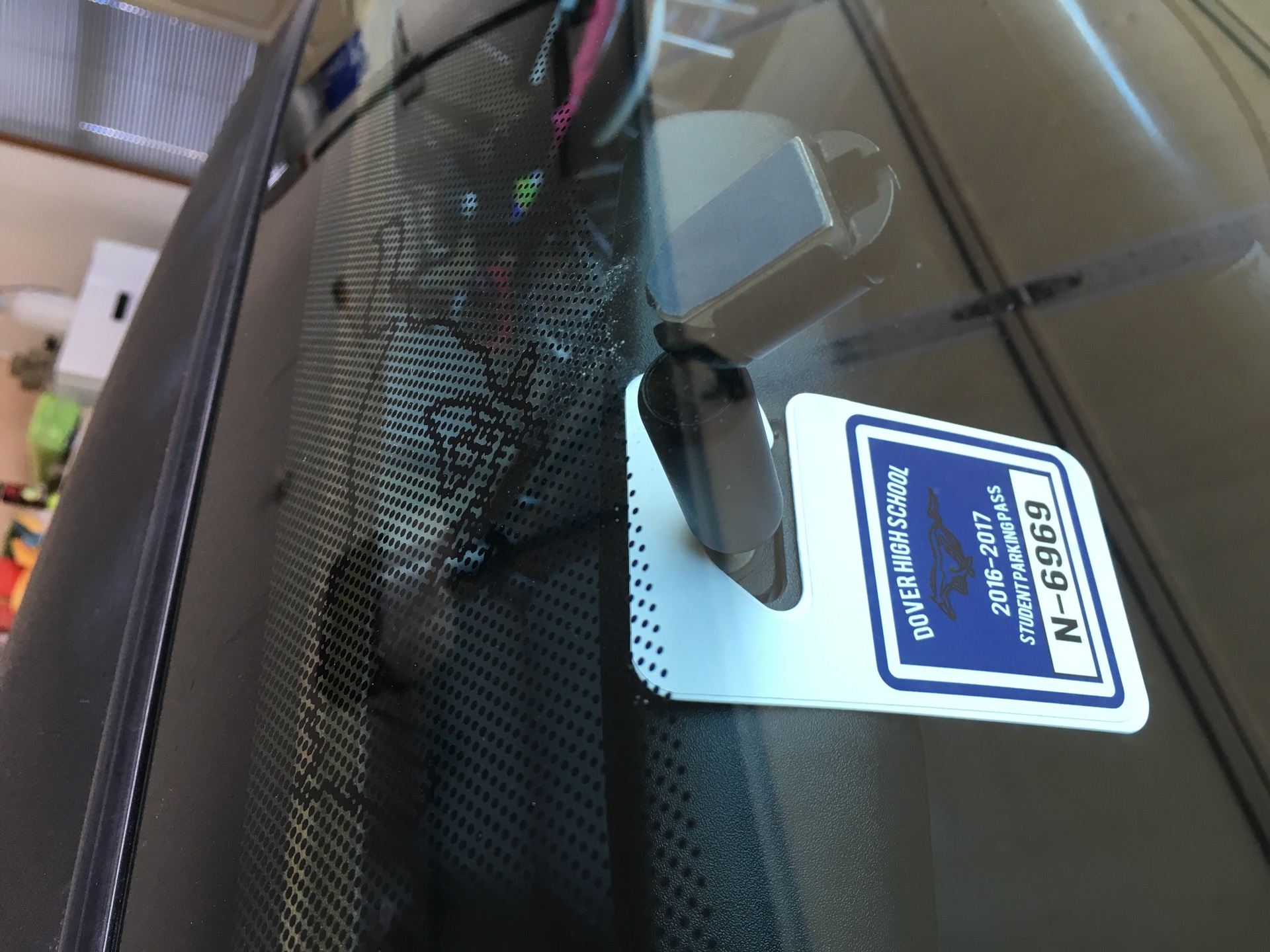 Sean's photograph of their Custom Standard Hang Tag Parking Permit