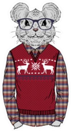 Humanized Rat Man Hipster Sticker