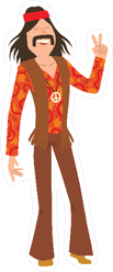 Well Dressed Hippie Man Sticker