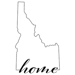 Idaho State Map Home Lettering Sticker