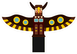 Indian Totem Pole In Stanley Park, Canada Sticker