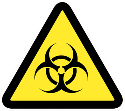 Biological Hazard Danger Virus Sign Triangle Sticker