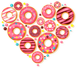 Donut Heart Sticker