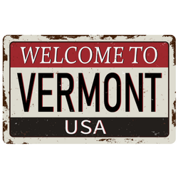 Welcome To Vermont USA Vintage Rusty Sign Sticker