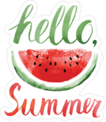 Hello Summer Watercolor Watermelons Sticker