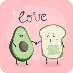 Love Between Avocado And Toast Sticker