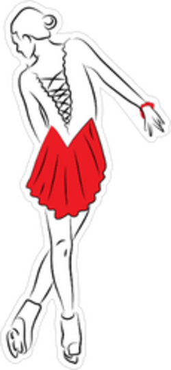 Red Girl Figure Skater Sticker