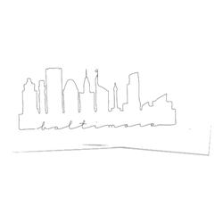 Baltimore, Maryland Doodle Lettering Skyline Sticker