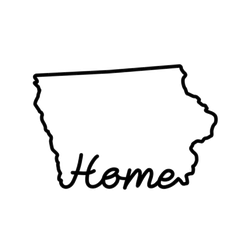 Iowa Us State Outline Home Lettering Sticker