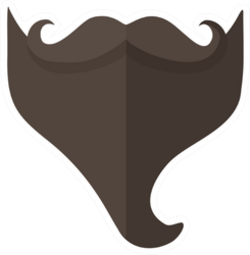 Vintage Man Mustache Beard Sticker