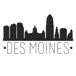 Des Moines Iowa City Skyline Sticker