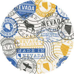 Blue and Yellow Nevada, Usa Set Of Stamps Sticker