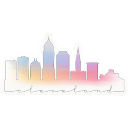 Cleveland, Ohio Usa Skyline Watercolor Sticker