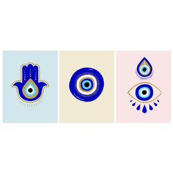 Evil Eye Or Turkish Eye Greek Symbols Pastel Illustration Sticker