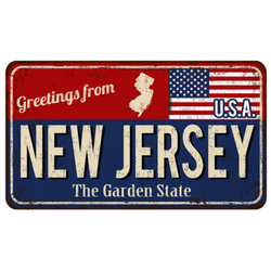 Greetings From New Jersey Vintage Rusty Sticker