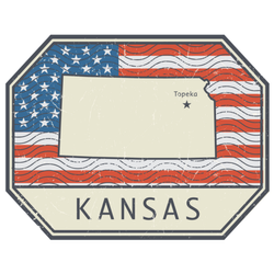 USA Kansas Stamp Sticker