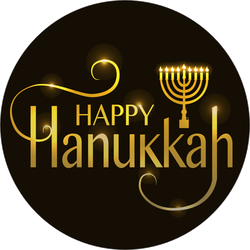Golden Happy Hanukkah Typography Sticker