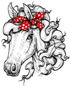 Horse Head Wearing Bandana Illustration Sticker