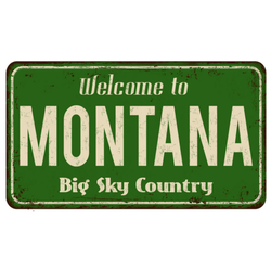 Green Welcome To Montana Vintage Sign Sticker