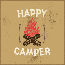 Happy Camper Campfire Sticker